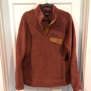 Patagonia retool snap fleece pullover century pink sisu brown